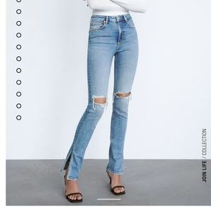 Zara full length high rise jeans